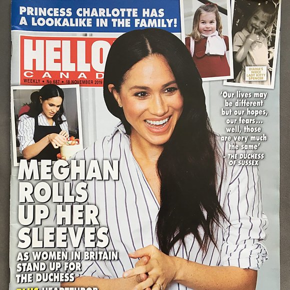 Hello Canada Magazine Nov. 18, 2019 Meghan Markle, Prince Harry, Charlize Theron - Picture 1 of 3